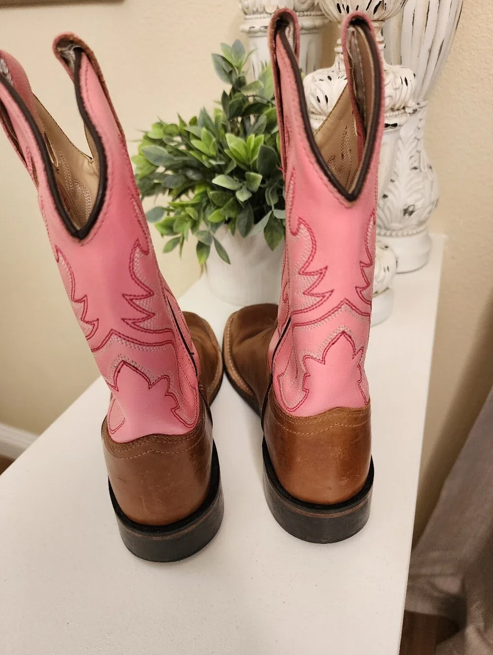 OLD WEST GIRLS Western Leather Cowboy Boots, SIZE 2.5 D